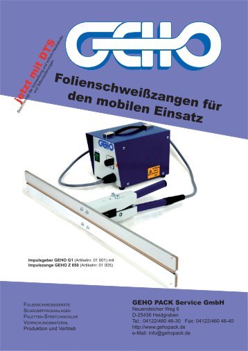 Folienschweißzangen für den mobilen Einsatz - GEHO PACK ...