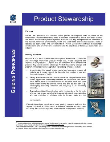 Product Stewardship - International Zinc Association