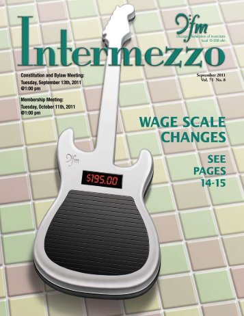 WAGE SCALE CHANGES - Chicago Federation of Musicians