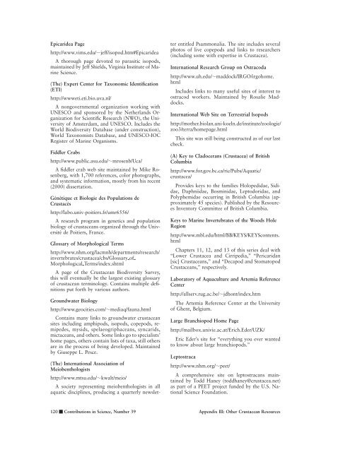 An Updated Classification of the Recent Crustacea