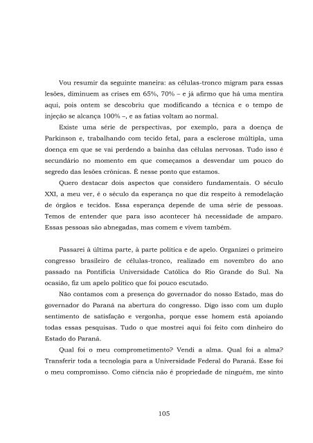 ComissÃ£o Especial sobre a pesquisa das CÃ©lulas-Tronco