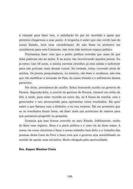 ComissÃ£o Especial sobre a pesquisa das CÃ©lulas-Tronco