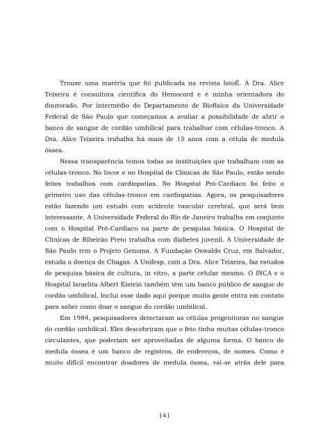 ComissÃ£o Especial sobre a pesquisa das CÃ©lulas-Tronco