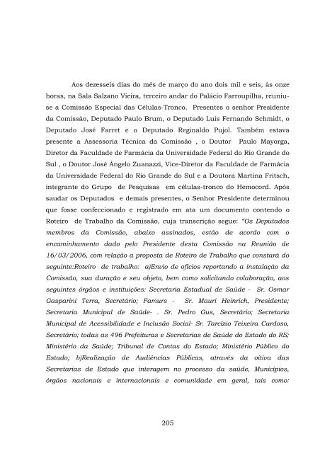 ComissÃ£o Especial sobre a pesquisa das CÃ©lulas-Tronco