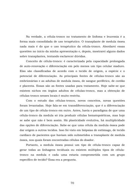 ComissÃ£o Especial sobre a pesquisa das CÃ©lulas-Tronco