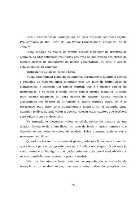 ComissÃ£o Especial sobre a pesquisa das CÃ©lulas-Tronco