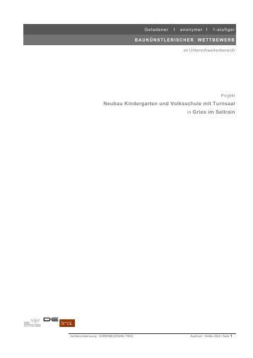 Neubau Kindergarten und Volksschule mit ... - architekturwettbewerb