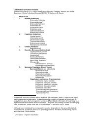 Classification of Human Parasites Updated (from Garcia, L.S. (1993 ...