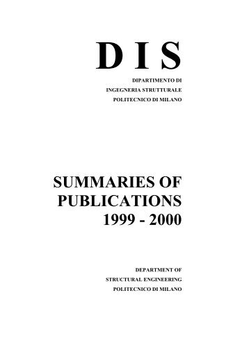 Summaries 1999-2000 (pdf) - Ingegneria Strutturale - Politecnico di ...