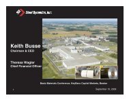 Keith Busse - Steel Dynamics, Inc.