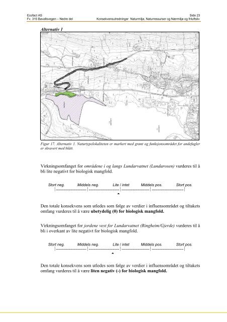 Bavallsvegen i Voss - KU natur og miljÃ¸. Ecofact rapport 27. 88 s