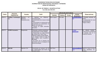 OrganizaciÃ³n Vacante Perfil - Universidad TecnolÃ³gica de PanamÃ¡