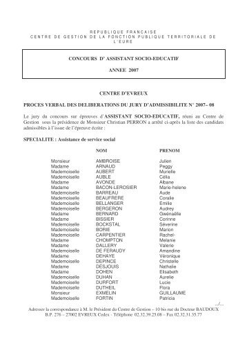 liste des admissible ase 2007 - CDG27