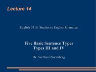 Five Basic Sentence Types