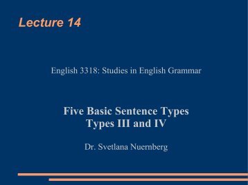 Five Basic Sentence Types