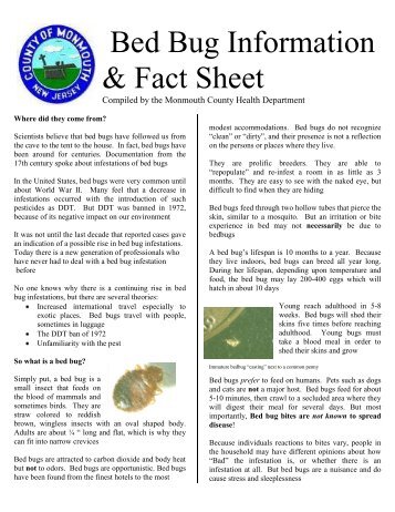 Bed Bug Information & Fact Sheet - Monmouth County