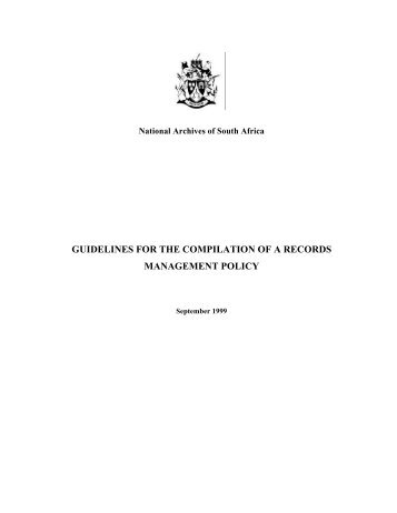 guidelines for the compilation of a records management policy