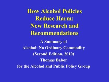 Alcohol Research and the Alcoholic Beverage Industry ... - APOLNET