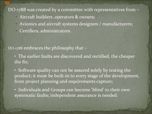 Quality in Aviation Software