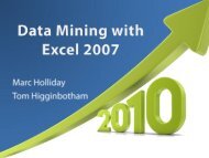 Data Mining with Excel 2007 - Socius