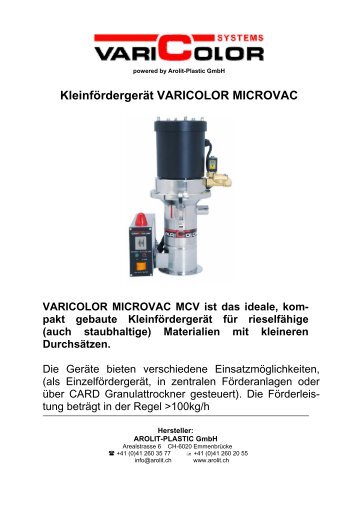 Kleinfördergerät VARICOLOR MICROVAC