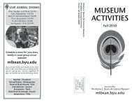 Programs Brochure - Monte L. Bean Life Science Museum - Brigham ...