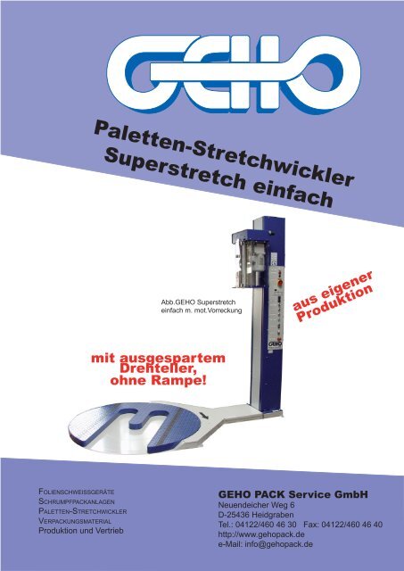 Paletten-Stretchwickler Superstretch einfach - GEHO PACK Service ...