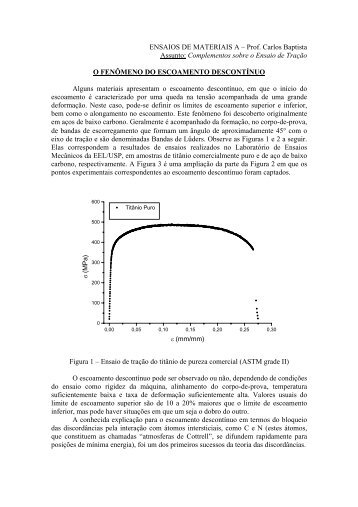 ENSAIOS DE MATERIAIS A â Prof. Carlos Baptista ... - Sistemas - USP