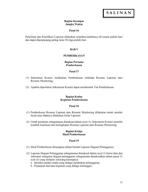 Peraturan Komisi No. 1 tahun 2006 - KPPU