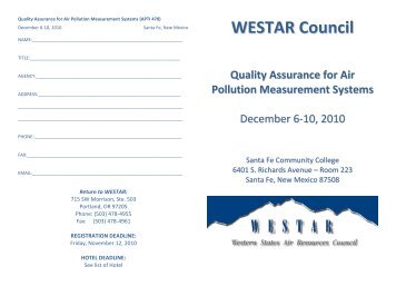 WESTAR Council Quality Assurance for Air Pollution Measurement ...