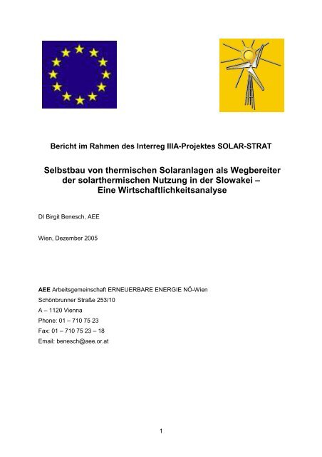 Selbstbau von thermischen Solaranlagen als ... - AEE NÖ-Wien