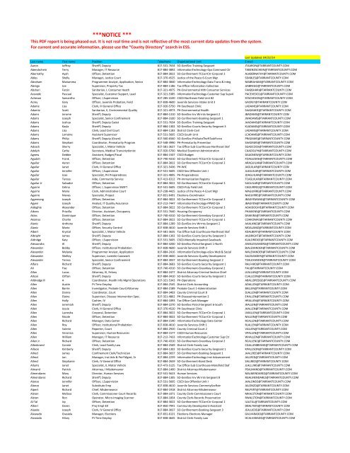 Last Updated: 08/22/13 Last name First name ... - Tarrant County