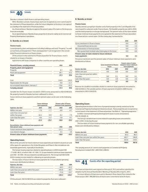 Review of 2010 â USD version - Skanska