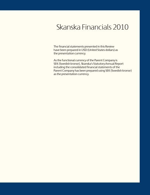 Review of 2010 â USD version - Skanska