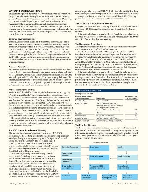 Review of 2010 â USD version - Skanska