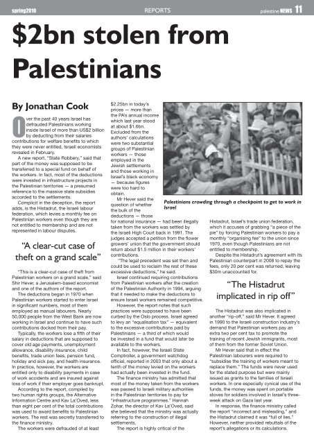 INSIDE: - Palestine Solidarity Campaign