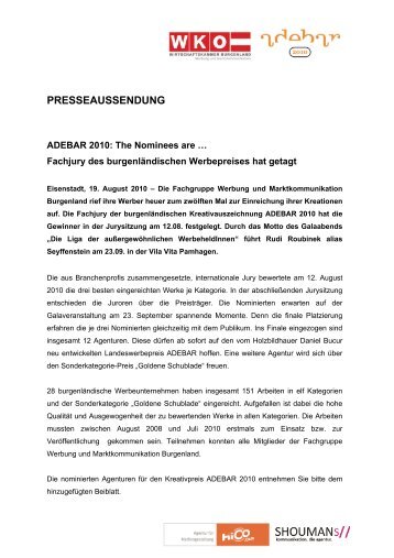 PRESSEAUSSENDUNG - Adebar.at