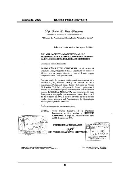 GACETA PARLAMENTARIA - LVIII Legislatura del Estado de México