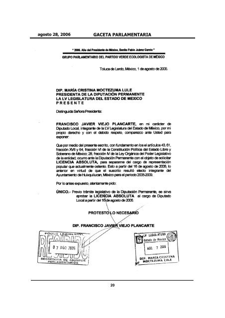 GACETA PARLAMENTARIA - LVIII Legislatura del Estado de México