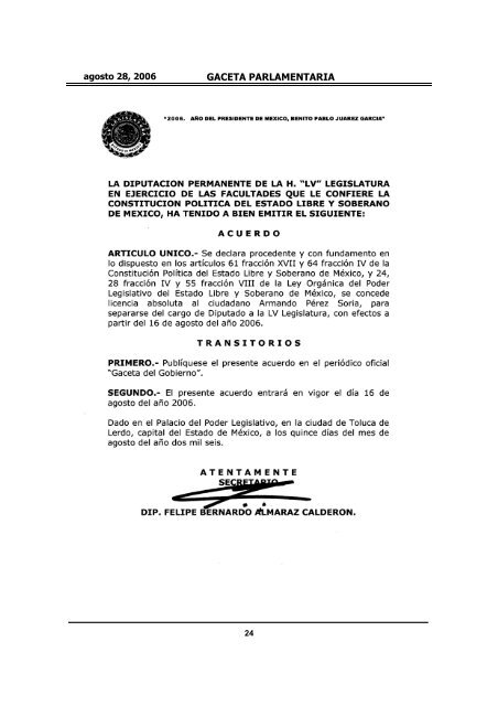 GACETA PARLAMENTARIA - LVIII Legislatura del Estado de México