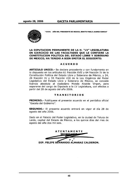 GACETA PARLAMENTARIA - LVIII Legislatura del Estado de México