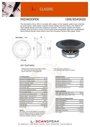 MIDWOOFER 18W/8545K00 - Scan-Speak