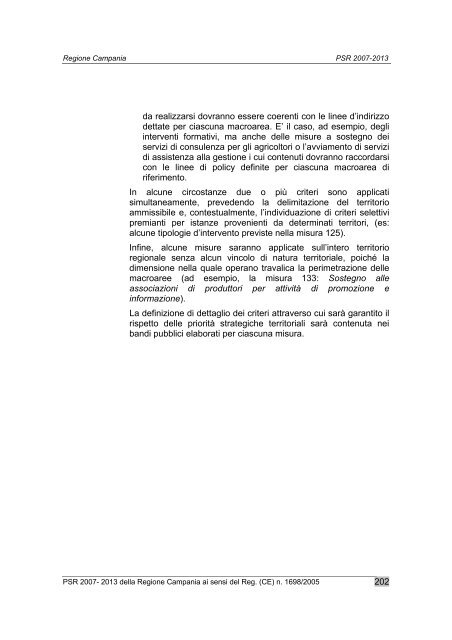 Programma di Sviluppo Rurale 2007/2013 - Regione Campania