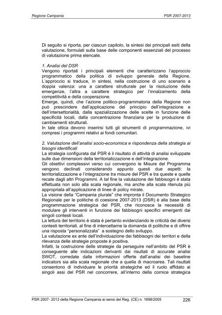 Programma di Sviluppo Rurale 2007/2013 - Regione Campania