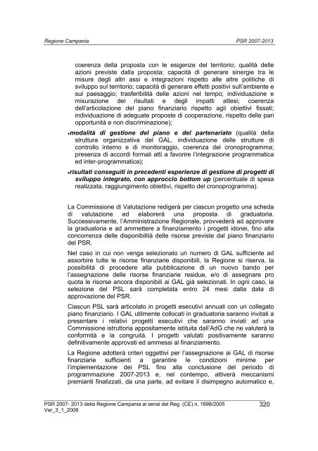 Programma di Sviluppo Rurale 2007/2013 - Regione Campania