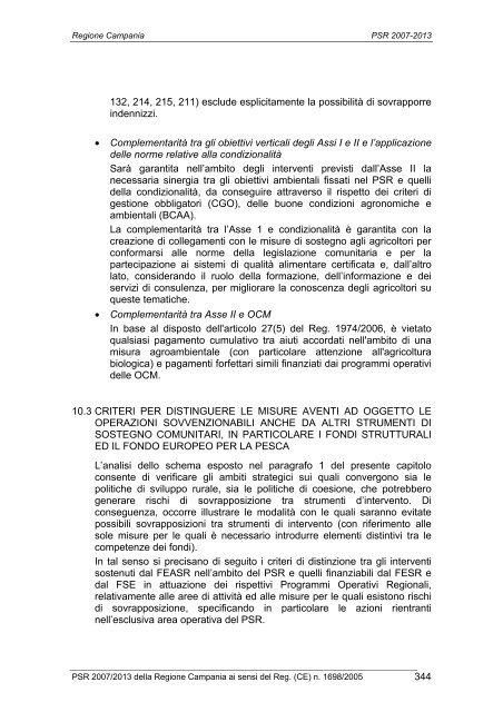 Programma di Sviluppo Rurale 2007/2013 - Regione Campania