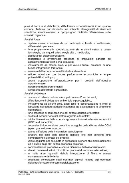 Programma di Sviluppo Rurale 2007/2013 - Regione Campania