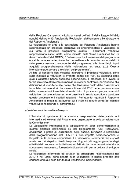 Programma di Sviluppo Rurale 2007/2013 - Regione Campania