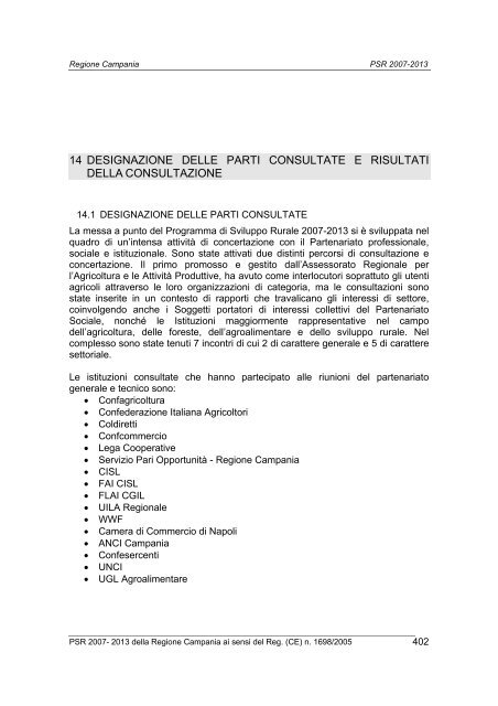 Programma di Sviluppo Rurale 2007/2013 - Regione Campania