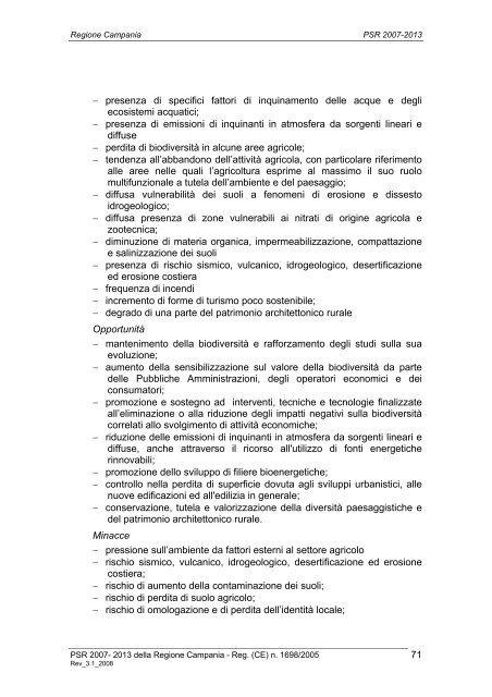 Programma di Sviluppo Rurale 2007/2013 - Regione Campania